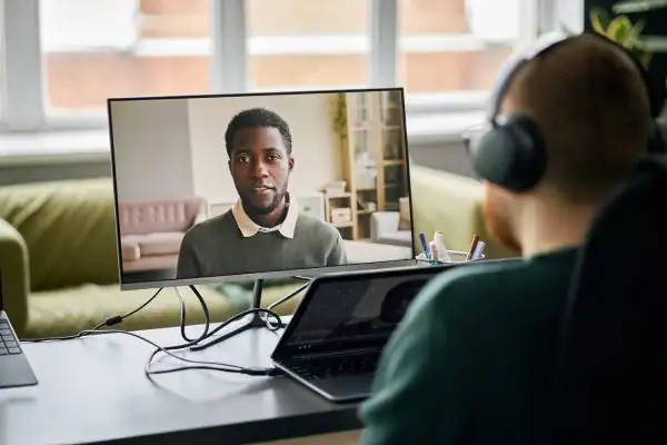 Man attending online mediation Basildon MIAMS session